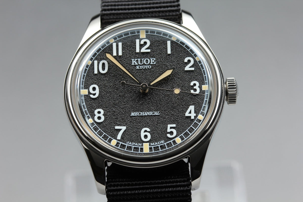KUOE KYOTO OLD SMITH 90-002 35mm Black Automatic Men's Watch JAPAN [Box]