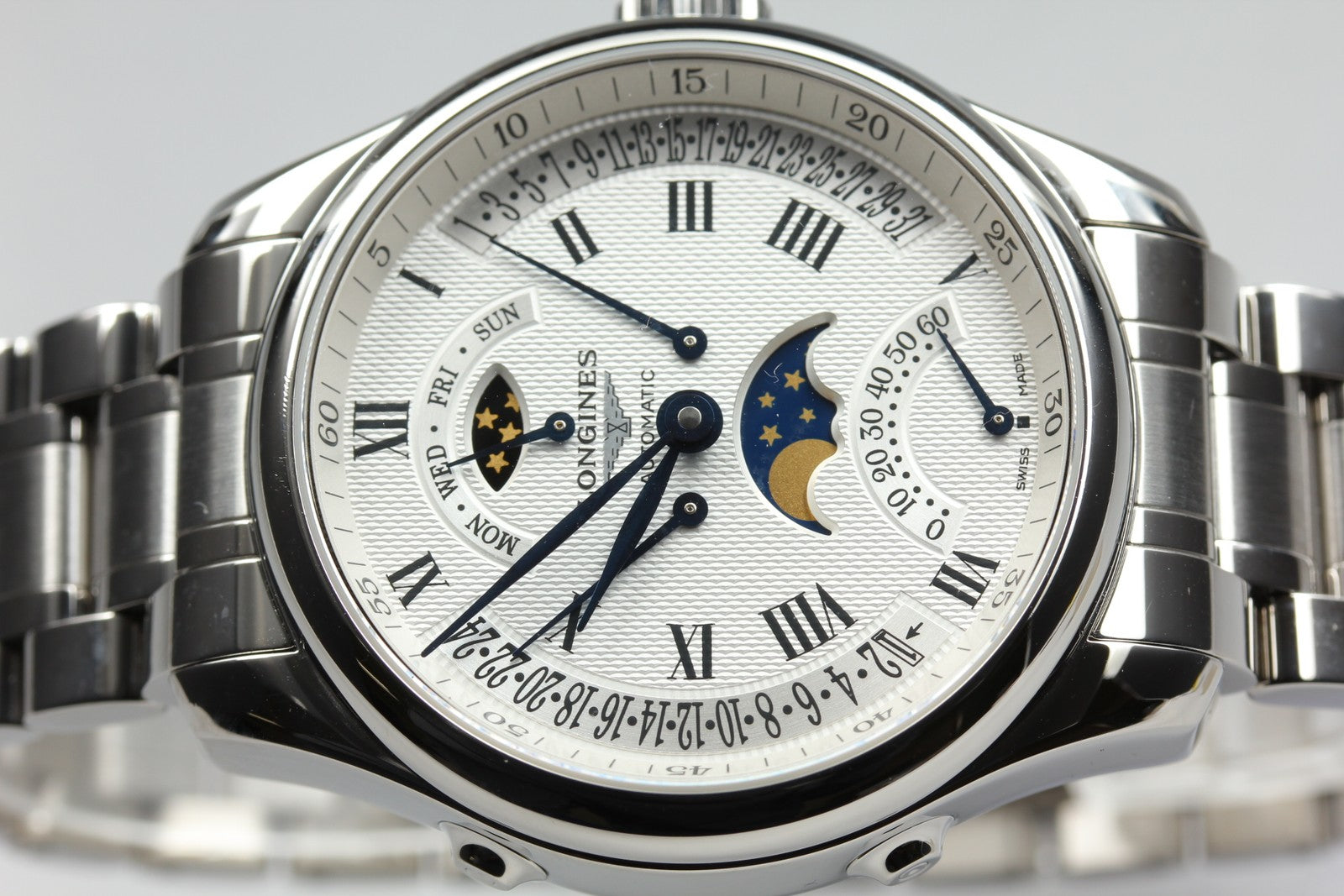 Polished Longines Master Collection Retrograde Moonphase L2.738.4 AT Men's Watch