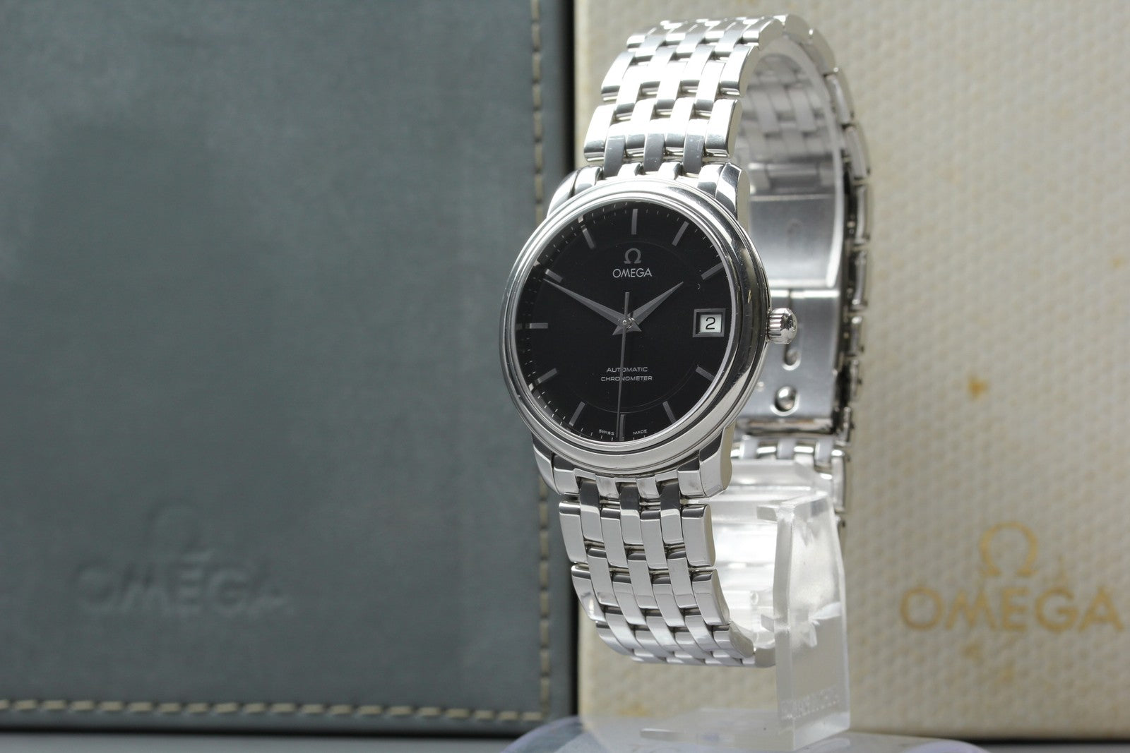 Overhauled [Exc+5 Box] Omega De Ville Prestige 4500.51 34mm Black AT Men's Watch