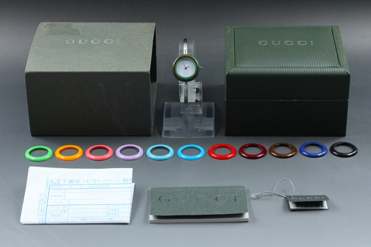 [Overhauled] Gucci Change Bezel 11/12.2L 12 Colors Silver Women's Qz Watch Box