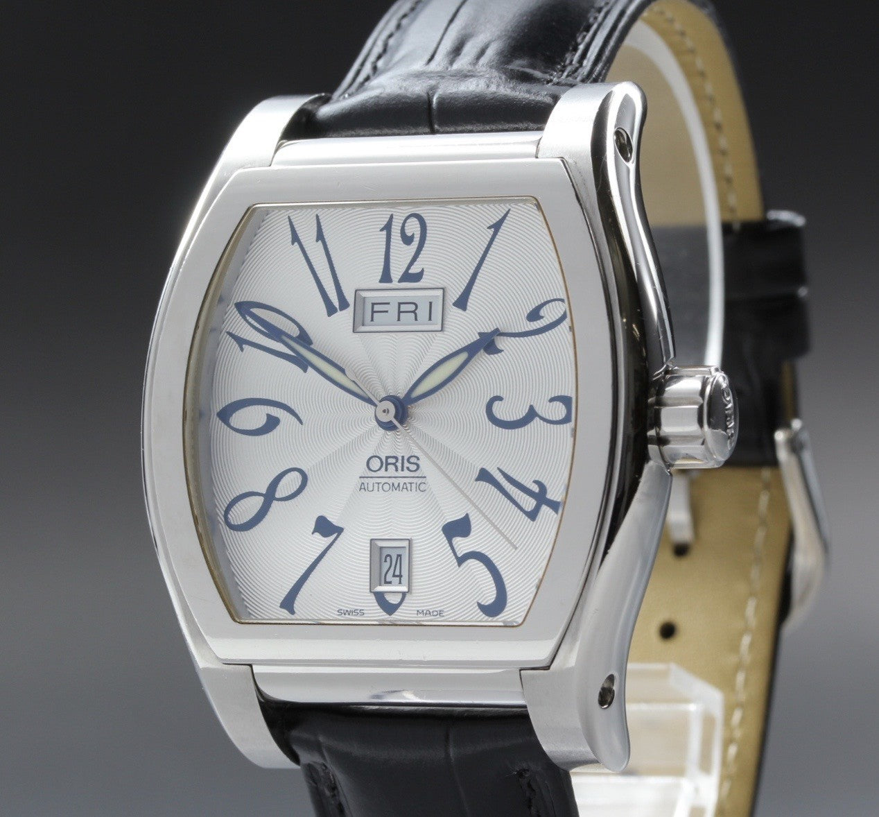 ORIS Miles Day Date 7539 Silver Black 37mm Automatic Men's Watch Japan