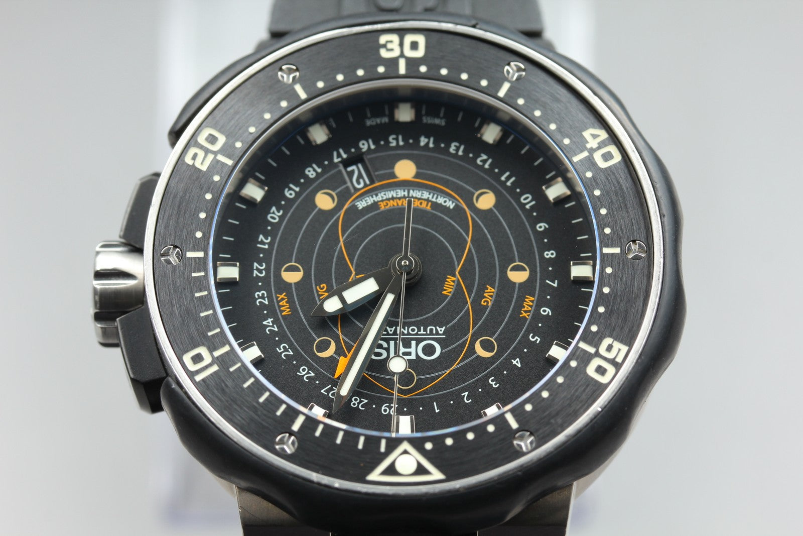 ORIS ProDiver Pointer Moon 7682 Automatic Black Men's Watch 46mm JAPAN