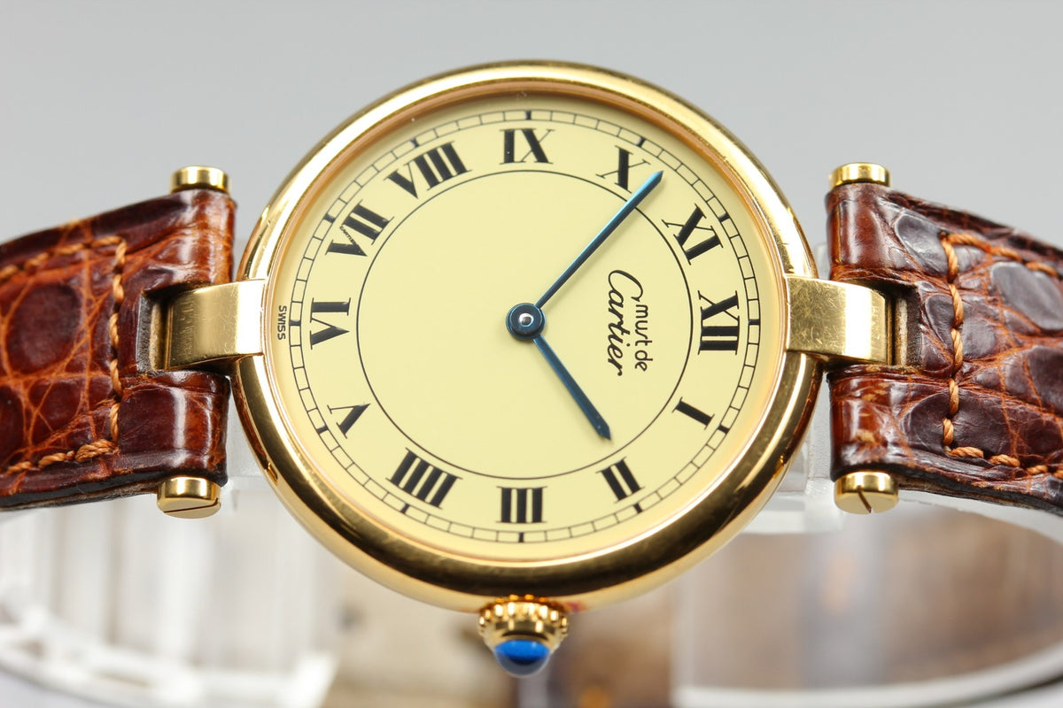 Vintage Cartier Must de Cartier Vendome 590003 Vermeil 925 Quartz Women's Watch
