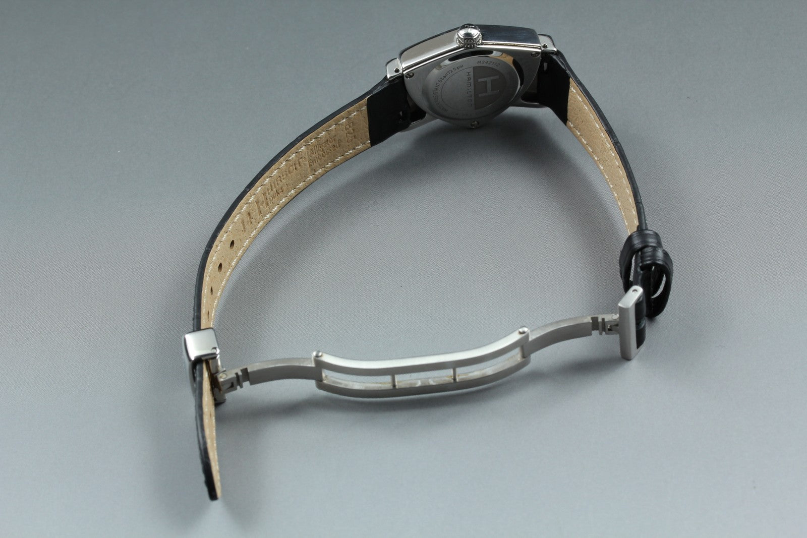[Exc+5] New Batt HAMILTON Ventura H242112 Quartz Black Women's Watch 24mm JAPAN