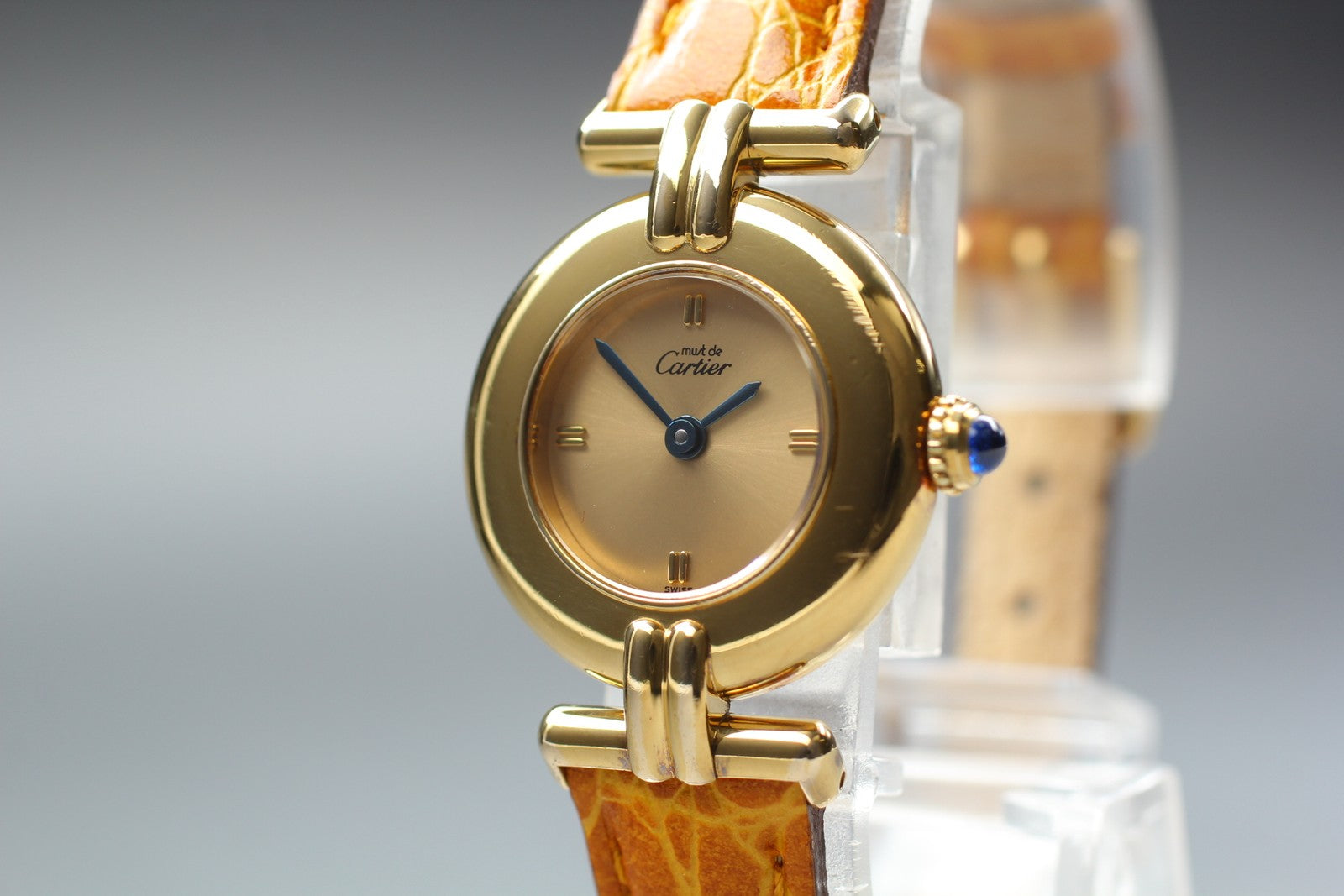 Vintage [Exc+5] Cartier Must Colisee Vermeil 590002 Gold Women's Quartz Watch