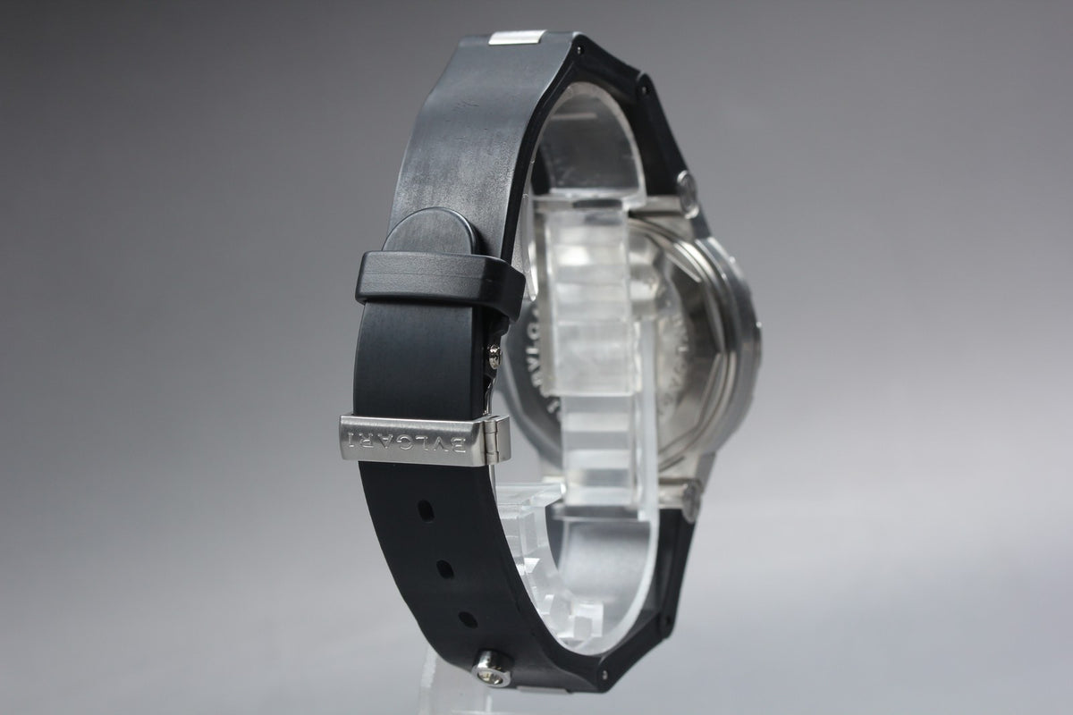 BVLGARI Diagono Scuba SD38S Black Dial Rubber 38mm Automatic Men's Watch [Box]