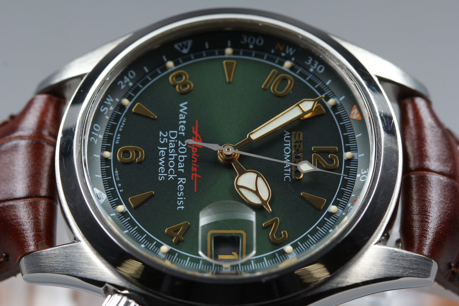 [Overhauled] SEIKO Red Alpinist 4S15-6000 SCVF009 Green Automatic Men's Watch
