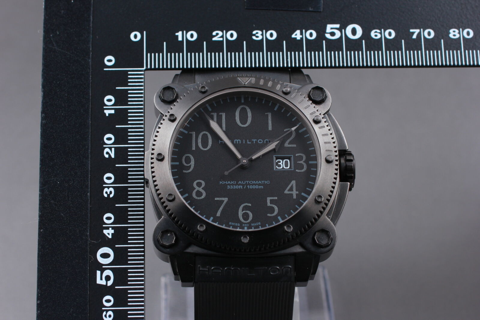 [Exc+5 Box] HAMILTON Khaki Below Zero H785850 Black Automatic Men's Watch JAPAN