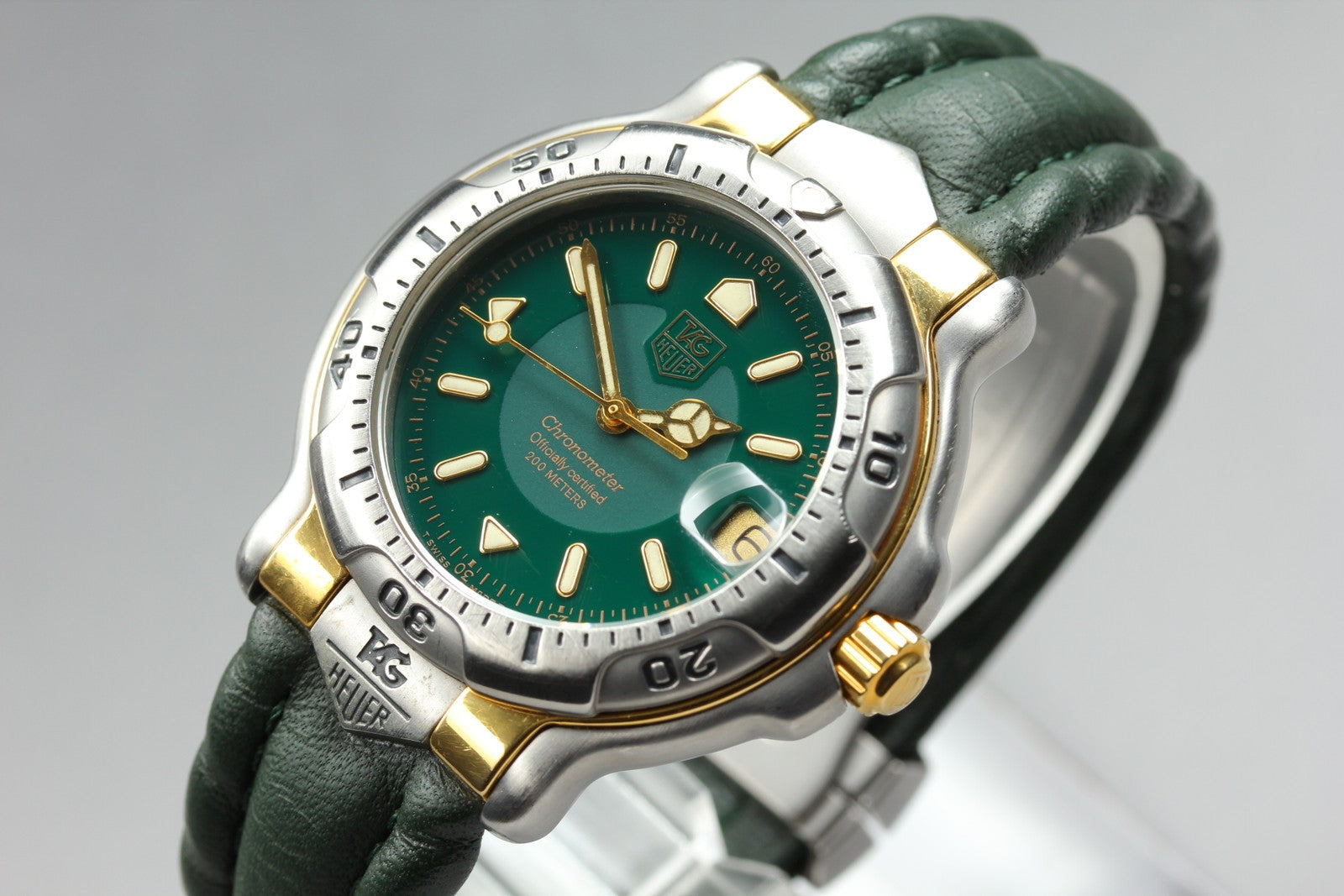 TAG HEUER 6000 Chronometer WH5153 -K1 Automatic Green Men's Watch 37mm JAPAN