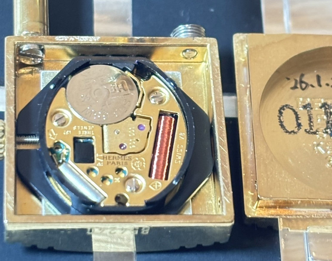 Vintage [Exc+5] HERMES Kelly Watch Gold Red Leather "Z" Woman's Quartz Watch