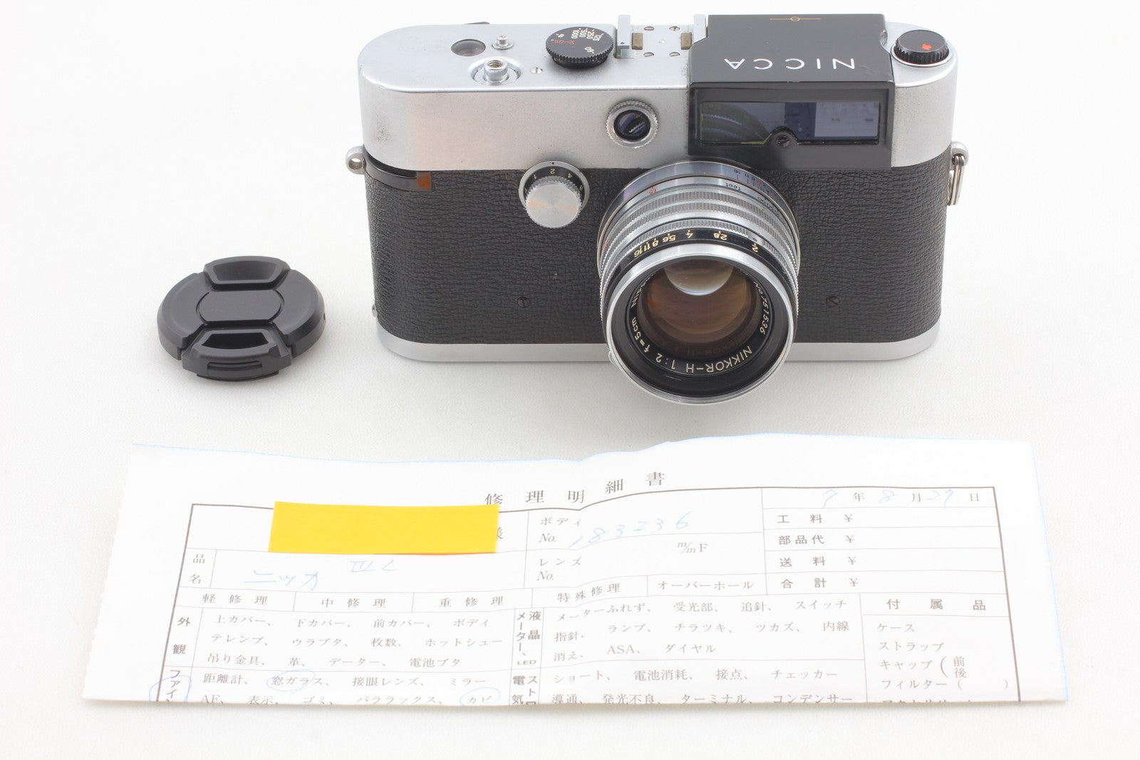 [MINT] Nicca III L 35mm Film Camera + Nikkor H 5cm 50mm f2 Lens From JAPAN