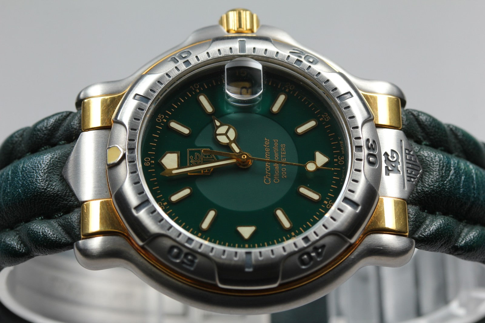 Exc+5*Box TAG HEUER 6000 WH5153-K0 Green Dial Automatic Men's Watch 37mm JAPAN