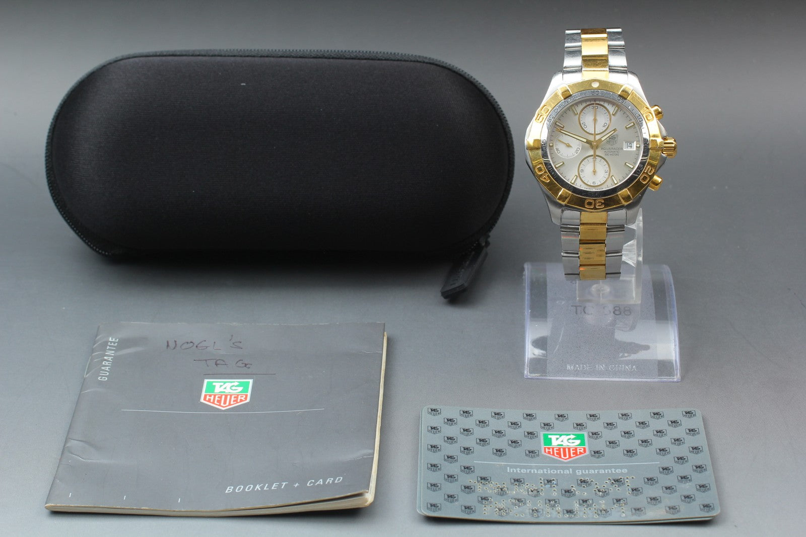 TAG Heuer Aquaracer CAF2120 Automatic Chronograph Men's Watch 42mm Exc+5 w/Paper