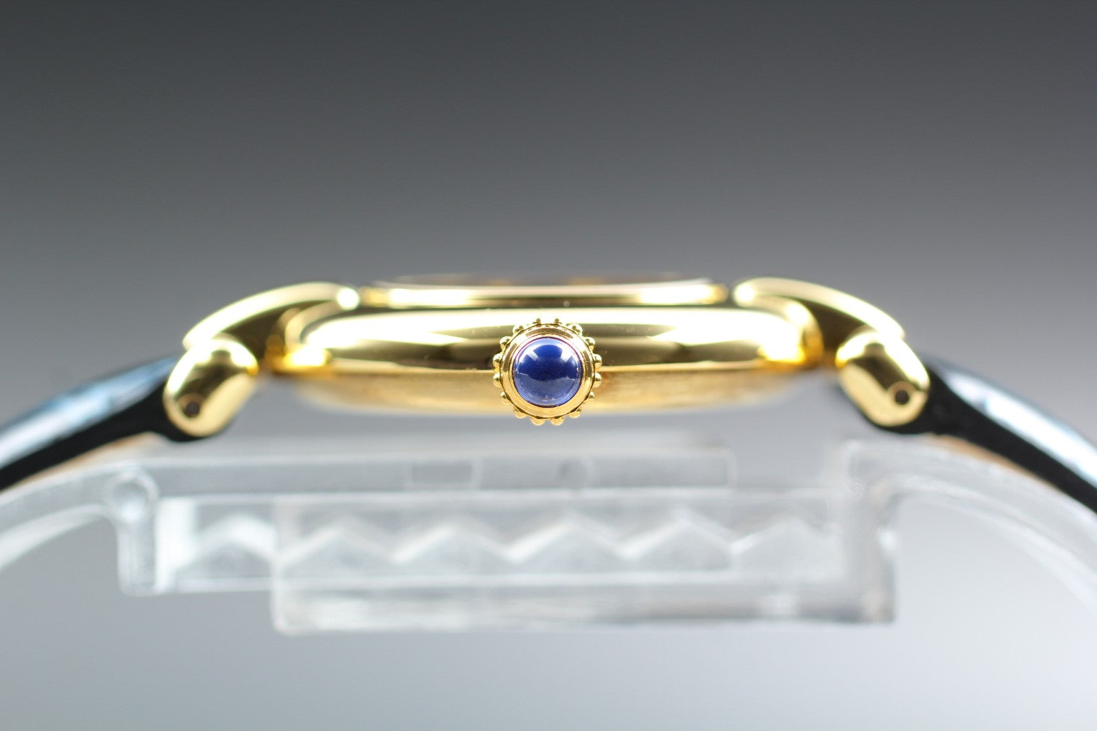 Vintage Cartier Must Colisee Vermeil 590002 Blue Gold Women's Quartz Watch [Box]