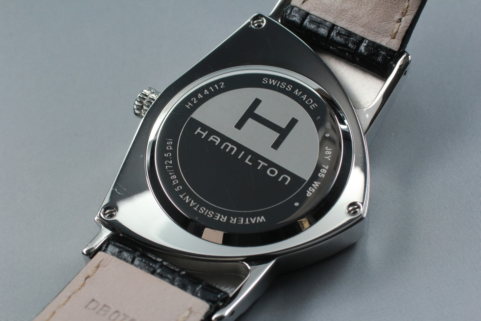 New Batt[N MINT]Box HAMILTON Ventura H244112 Black Men's Quartz Watch 32mm JAPAN