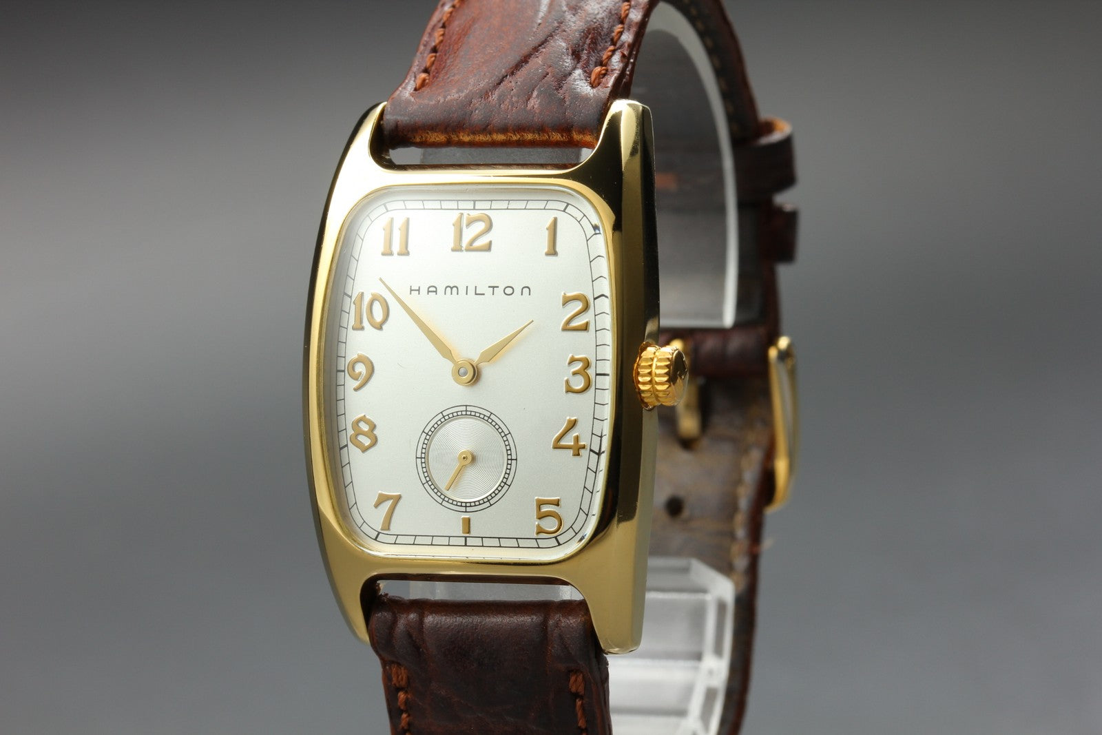 Hamilton Boulton H134110 Quartz Rectangular Small Second Men's Watch 27mm JAPAN