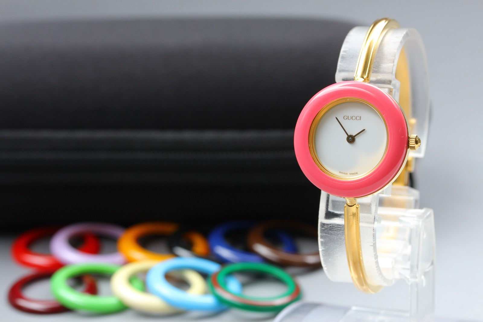 New Batt Gucci Change Bezel 11/12.2 12Color Women's White Quartz Watch JP Exc+5