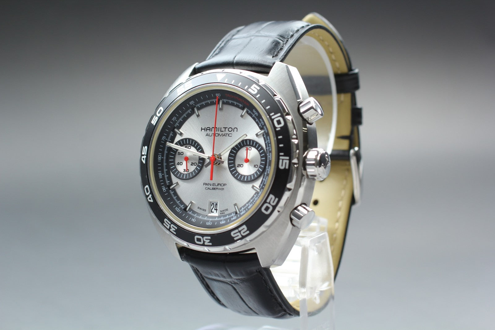 HAMILTON Pan Europ H357560 Chronograph 45mm Automatic Black Silver Men's Watch