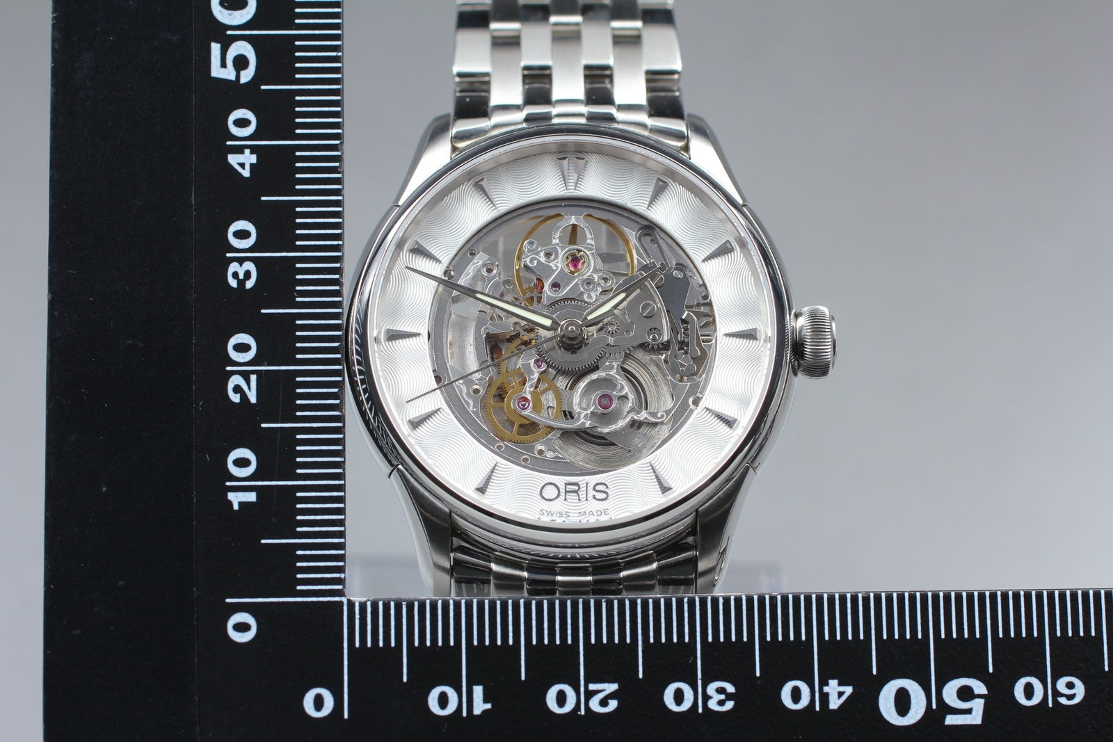 [N MINT]Box ORIS Artelier 7591-01 skeleton Dial Automatic Men's Watch 40mm JAPAN