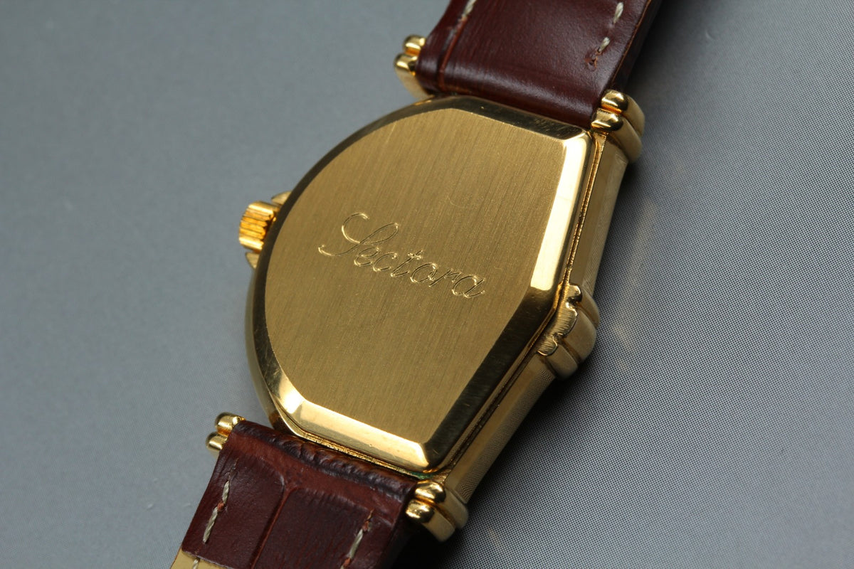 Vintage Jean d'eve Sectora Gold 25mm Gold Brown Women's Quartz Watch JAPAN