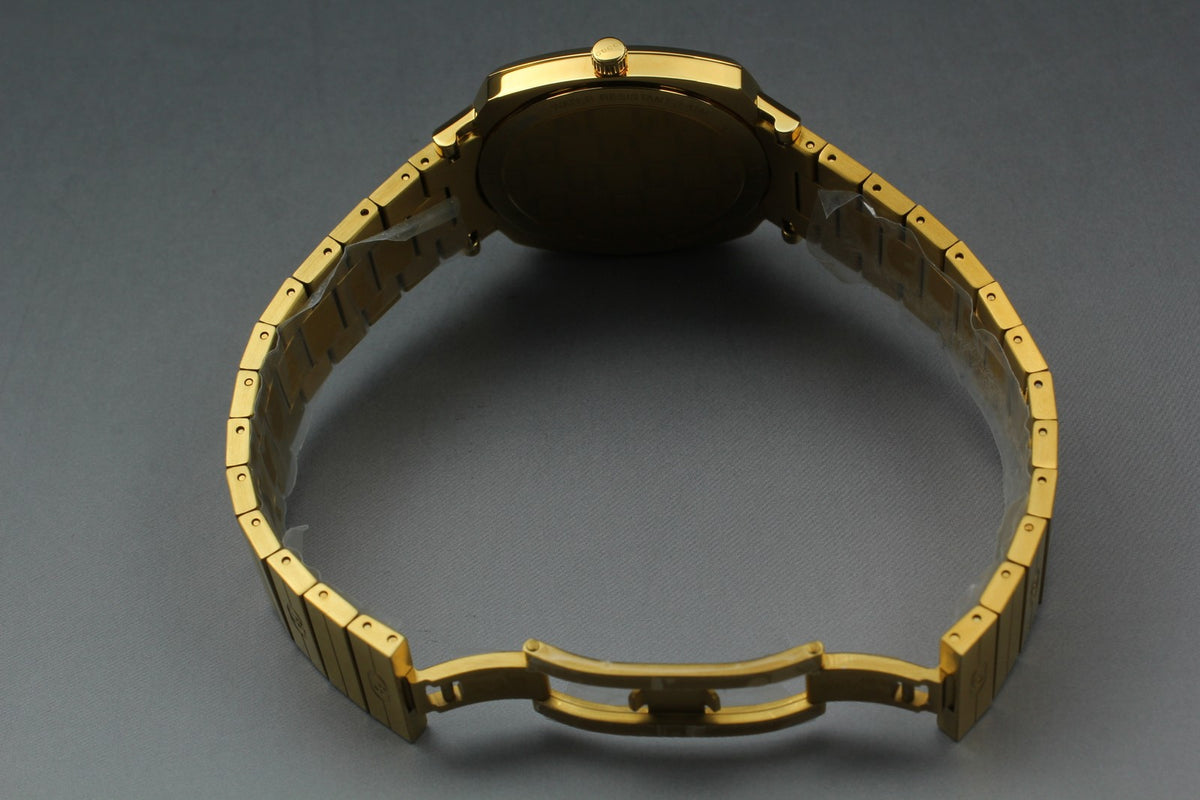 [MINT Box] GUCCI Grip 157.4 Gold 35mm GG Man's Quartz Watch From JAPAN