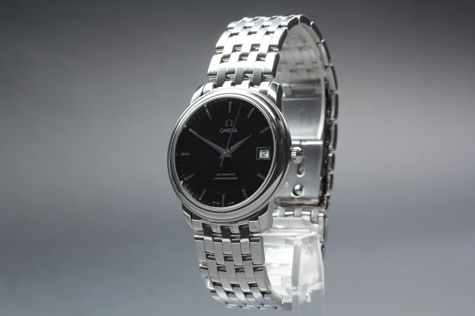 Overhauled [Exc+5 Box] Omega De Ville Prestige 4500.51 34mm Black AT Men's Watch