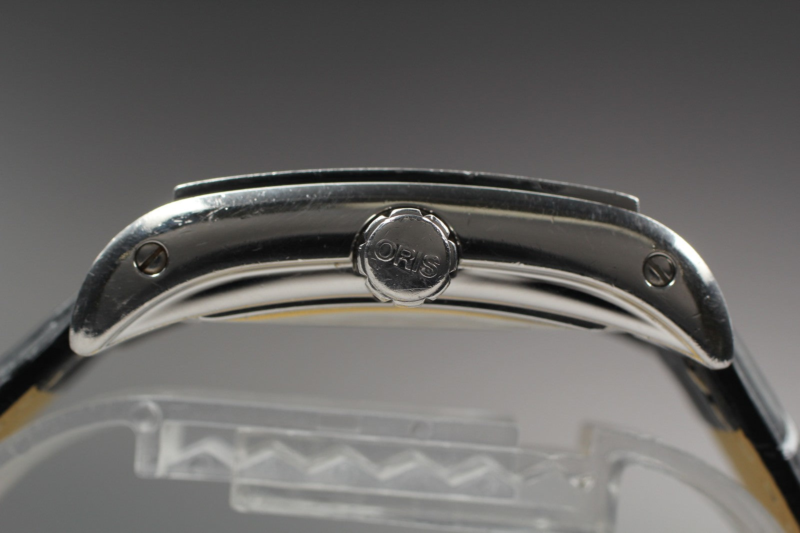 [Exc+4] ORIS Ractangular 585-7525-40-02 Black Automatic Men's Watch 30mm JAPAN