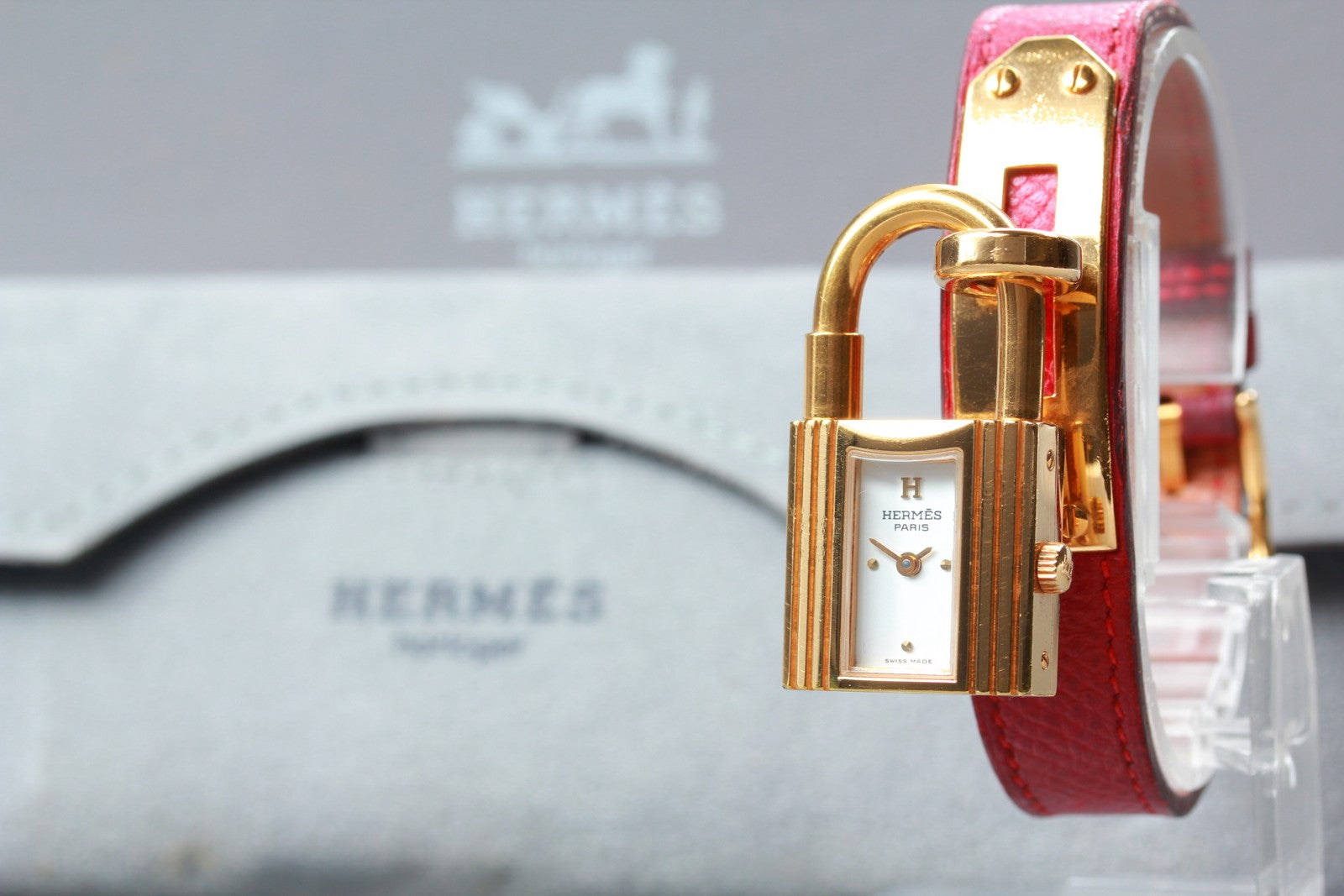 New Batt[Exc+5]Box HERMES Kelly White Dial Quartz Women's Watch 20mm From JAPAN