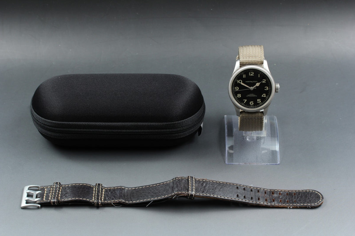 Hamilton Khaki Field Pioneer H604190 Black Automatic Men's Watch 41mm From JAPAN