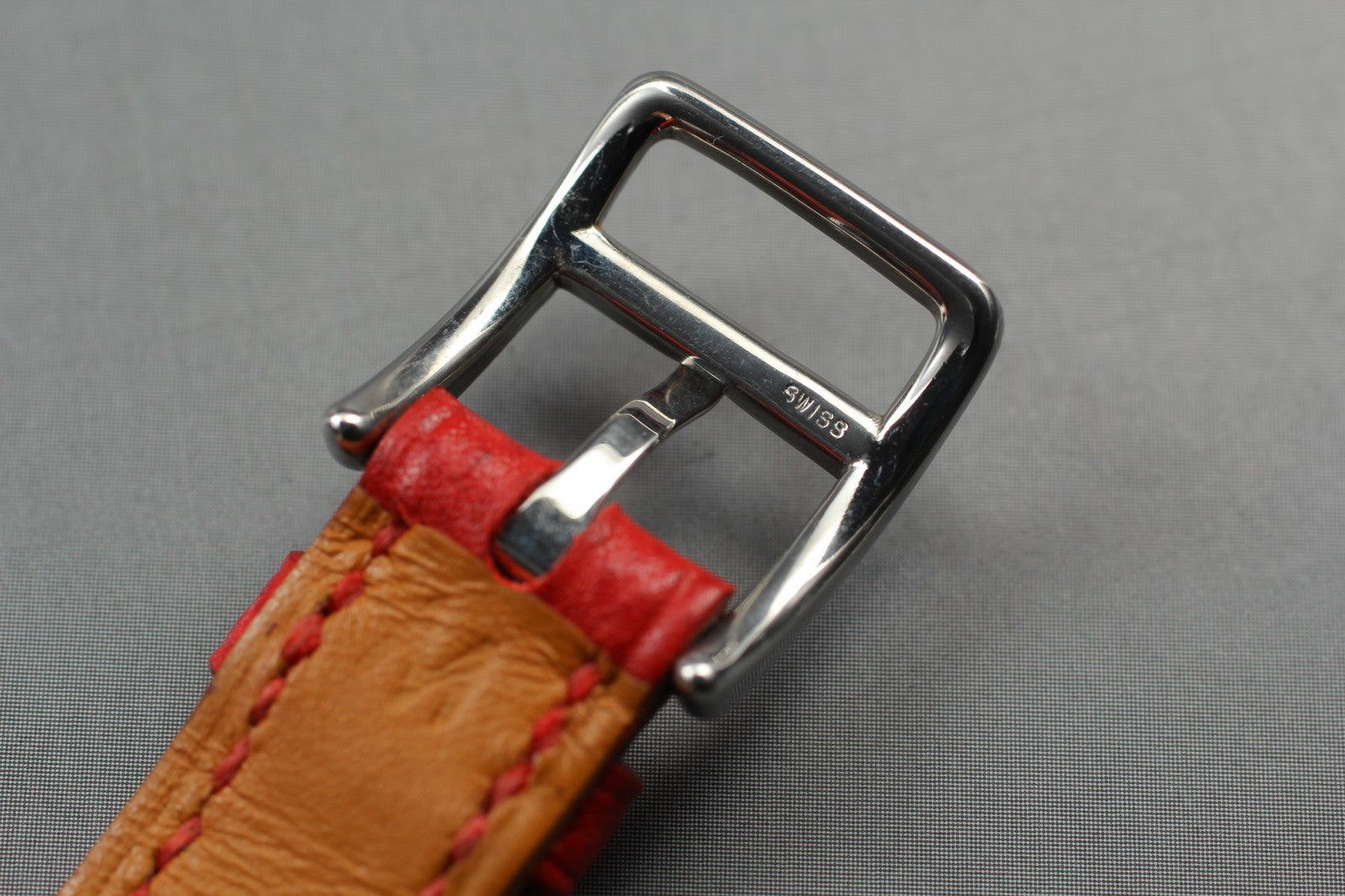 Vintage [Exc+5] HERMES Kelly Watch Silver Red Leather "Y" Woman's Quartz Watch