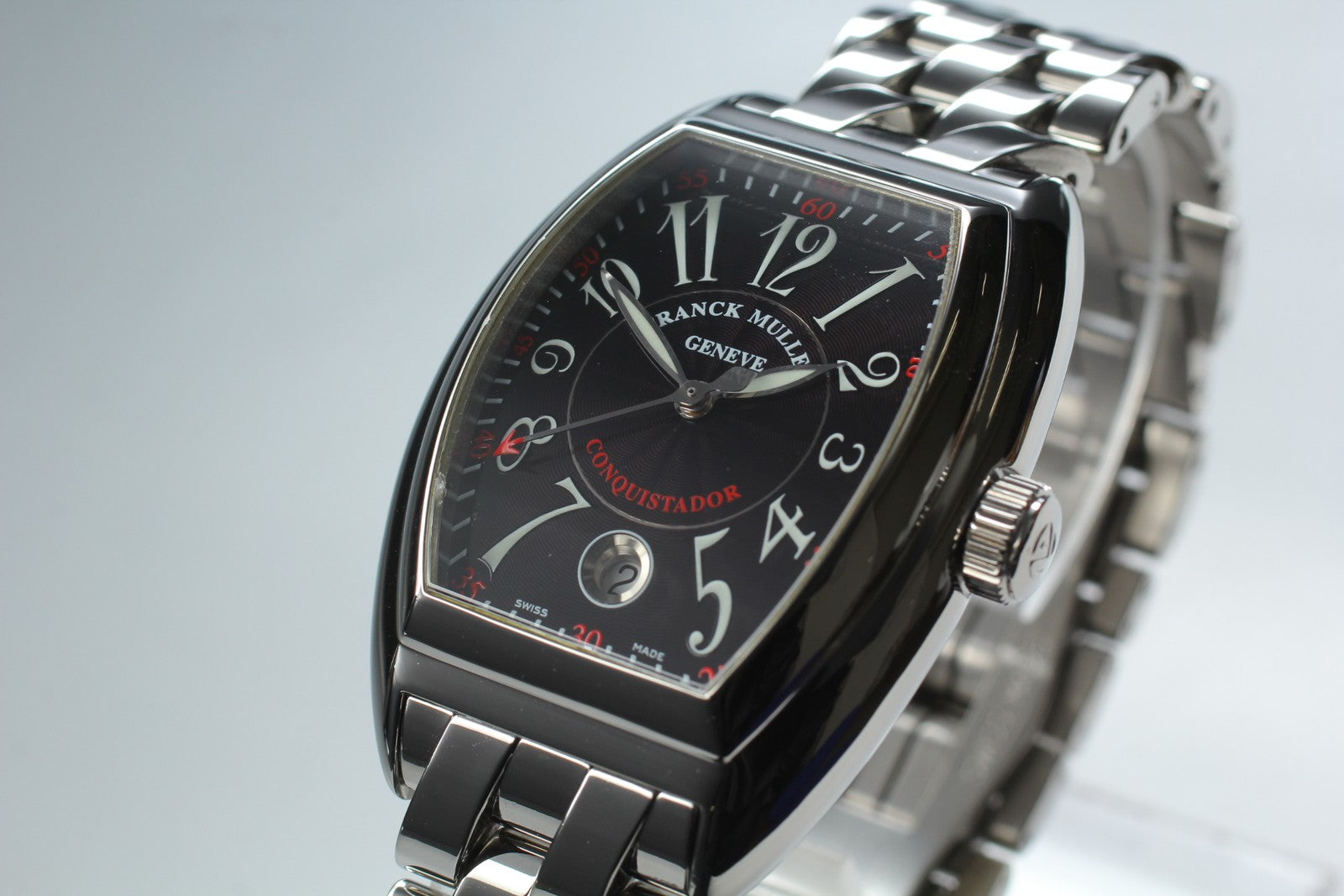 Franck Muller Conquistador 8005SC Automatic Silver Black 34mm Men's Watch [Box]