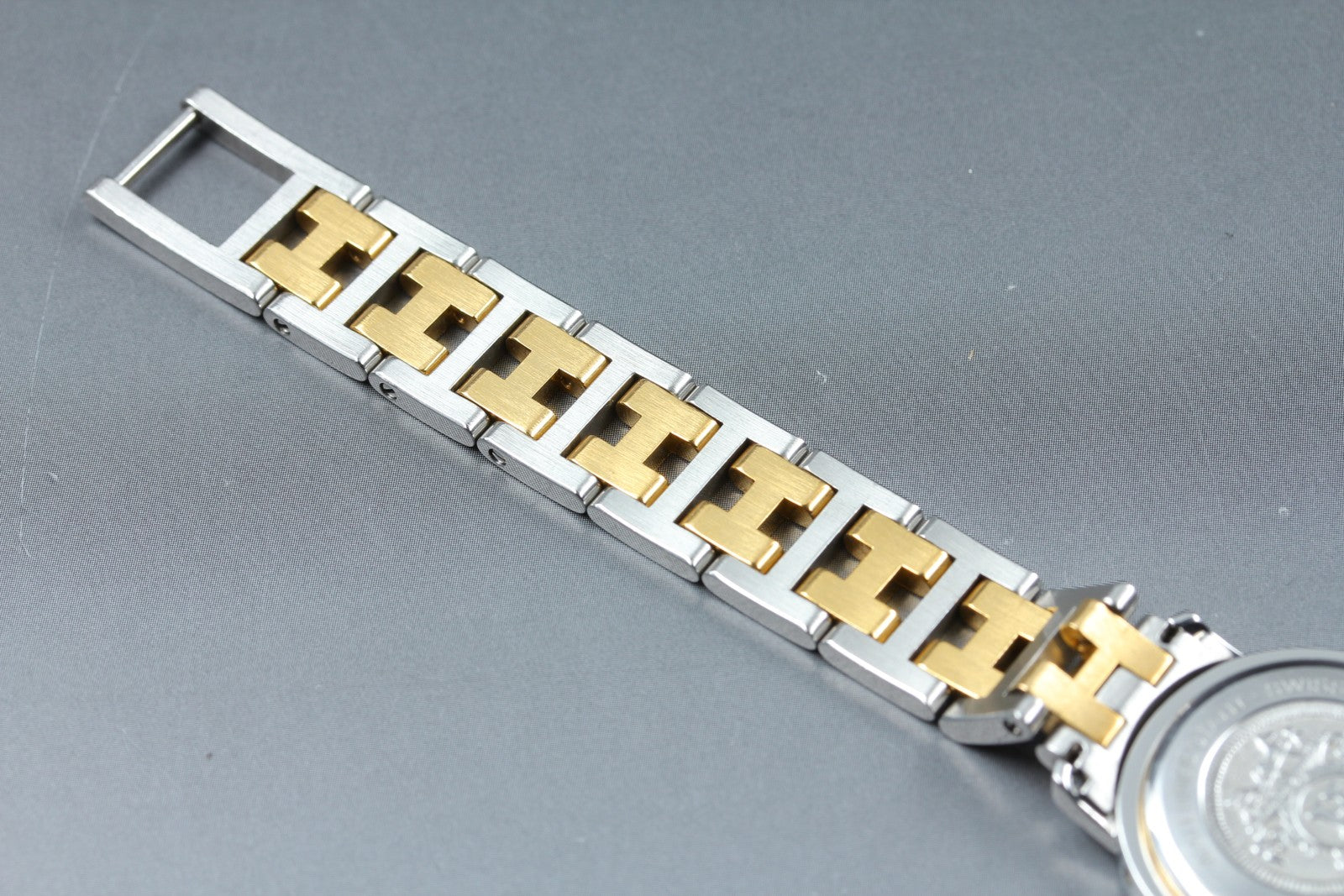 Vintage Hermes Clipper 24mm Ivory Dial Gold Woman's Watch Quartz [w /Box]