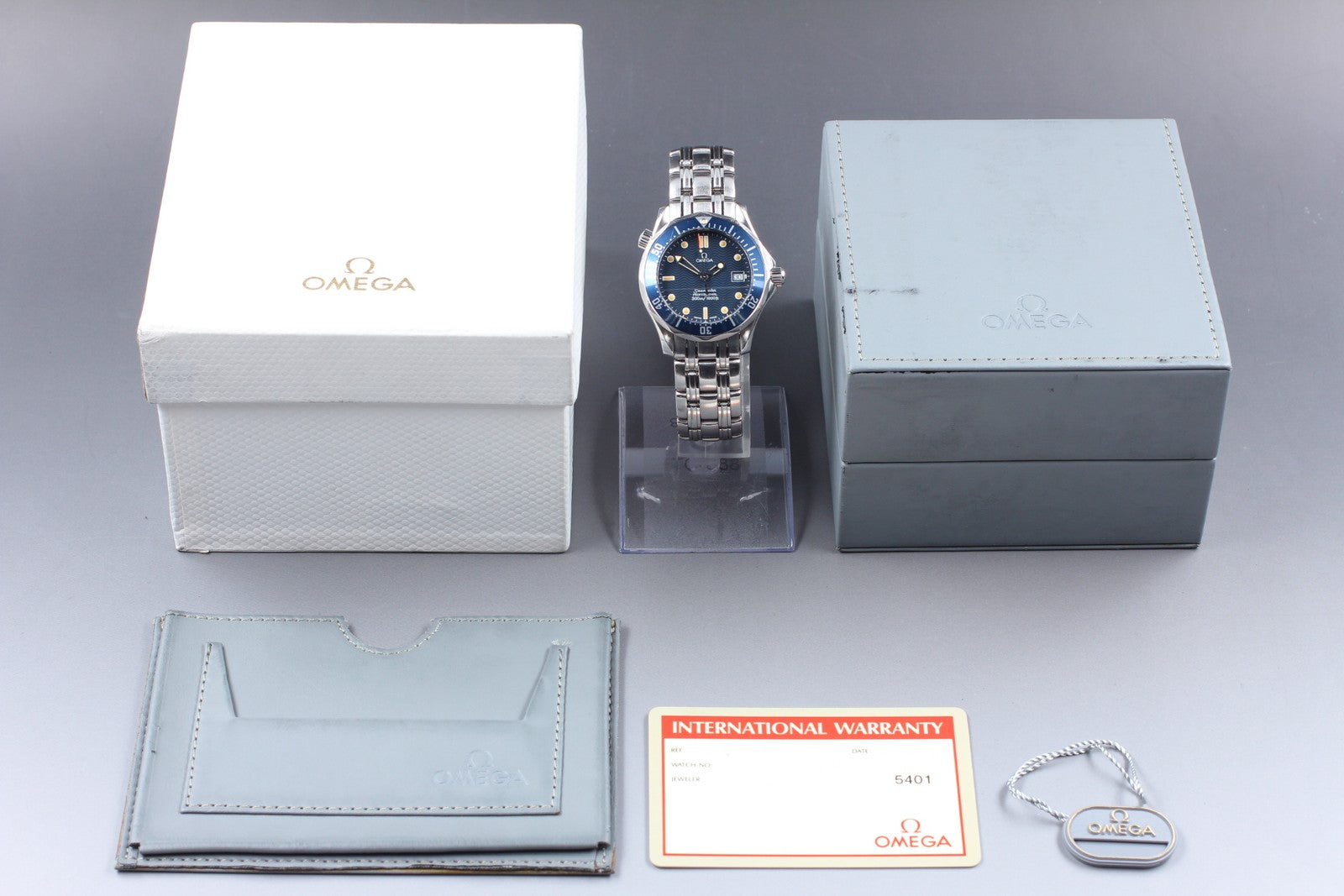 [Exc+5 Box] OMEGA Seamaster 2561.80 300M Date Blue 36mm Men's Quartz Watch