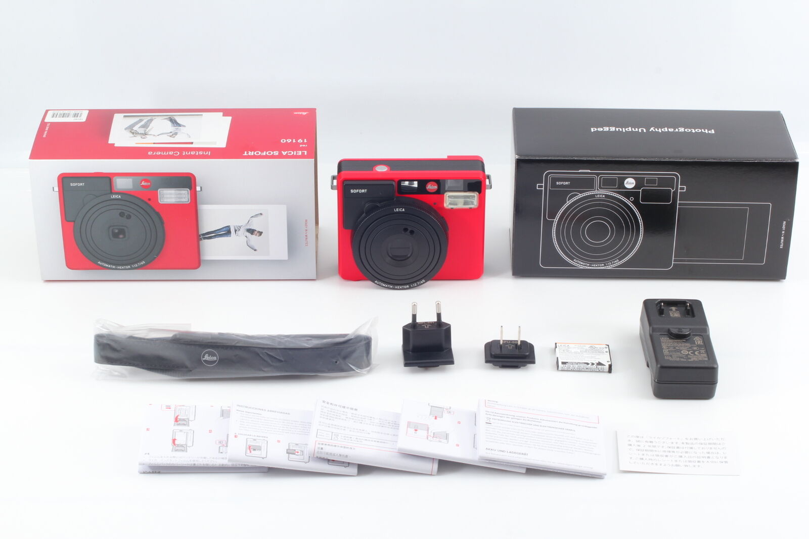 Video Rare [ MINT w/Box Strap ] Leica Sofort Red 19160 Instant Film Camera JAPAN