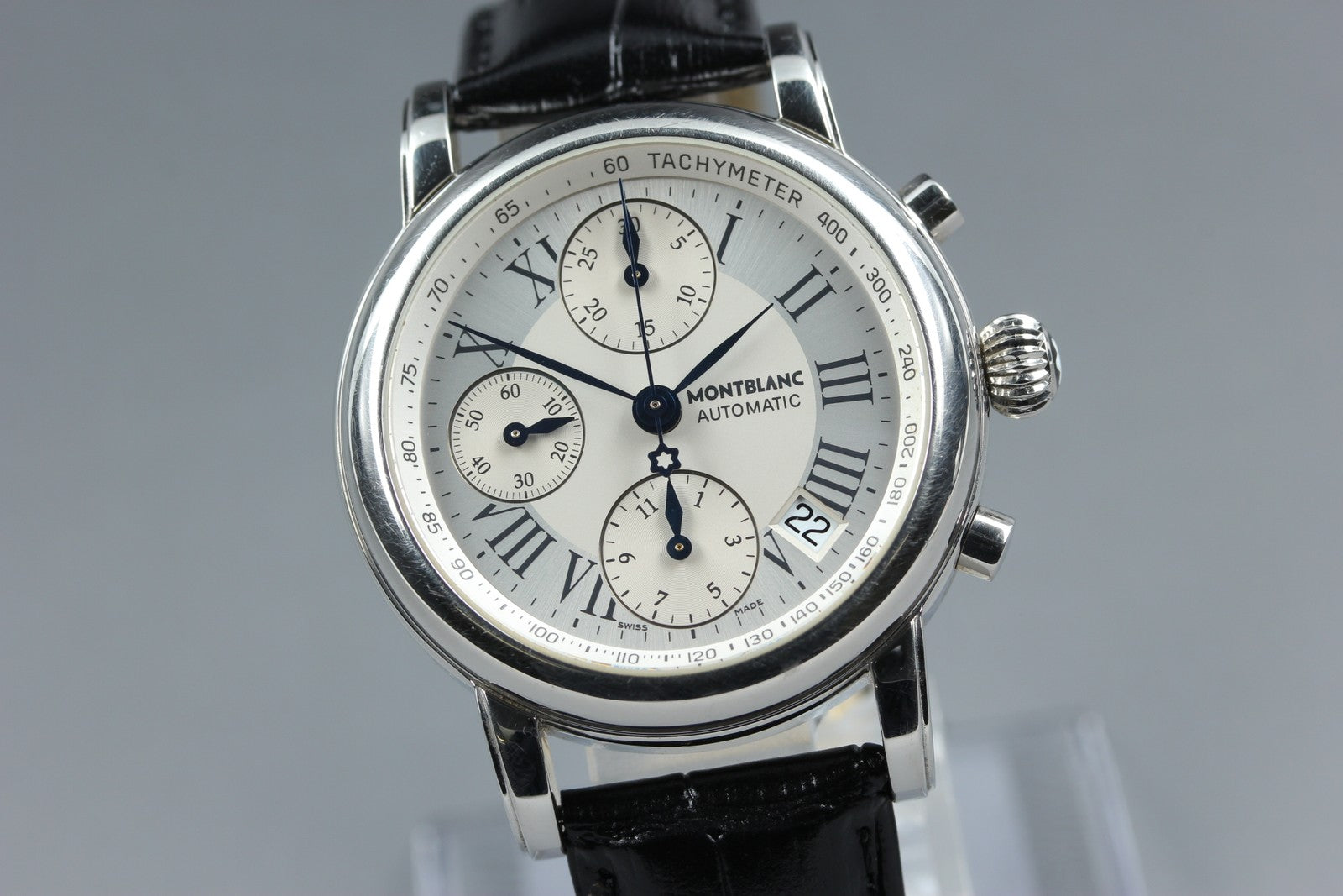 MONTBLANC Meisterstuck 7016 Automatic Chronograph Silver Men's Watch 38mm JAPAN