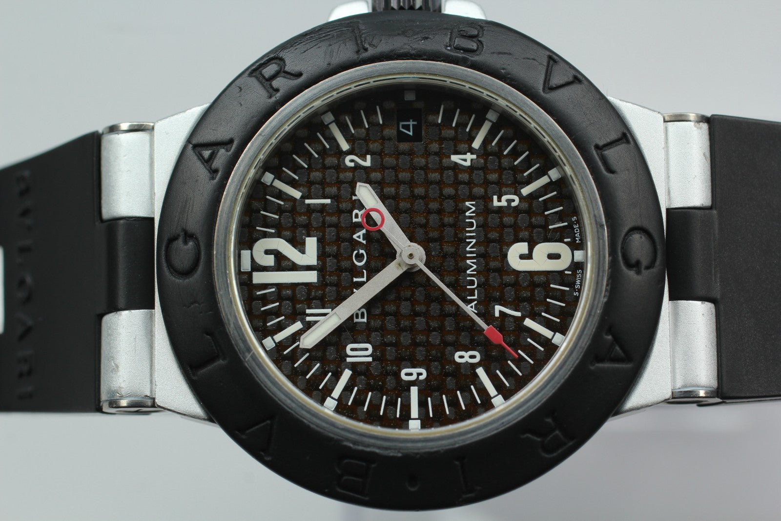 overhauled BVLGARI Aluminum AL38TA Black Men's Automatic Watch 38mm JAPAN Box