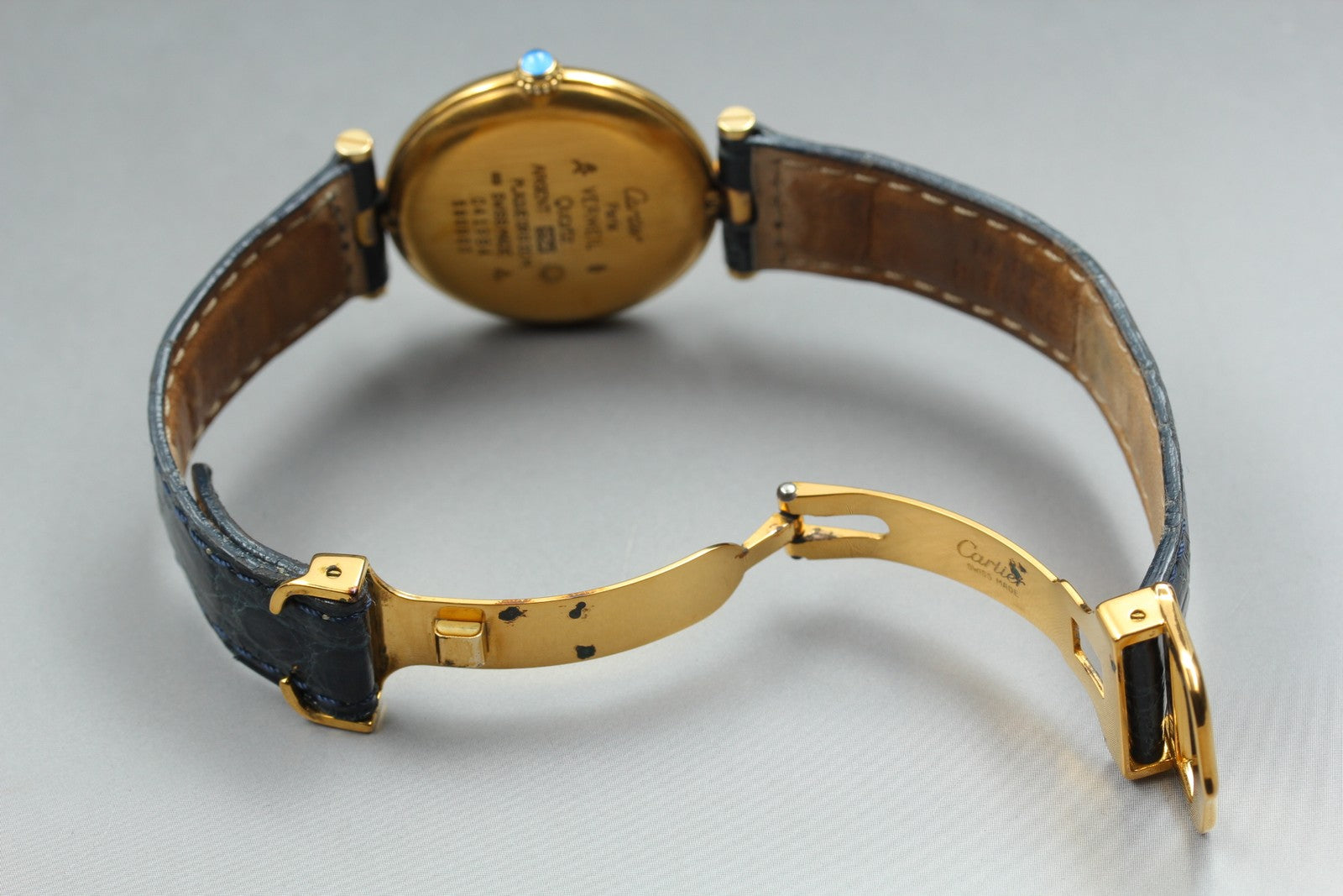 Vintage [Exc+5] Cartier Must Vendome 590003 Gold Vermeil Unisex Quartz Watch