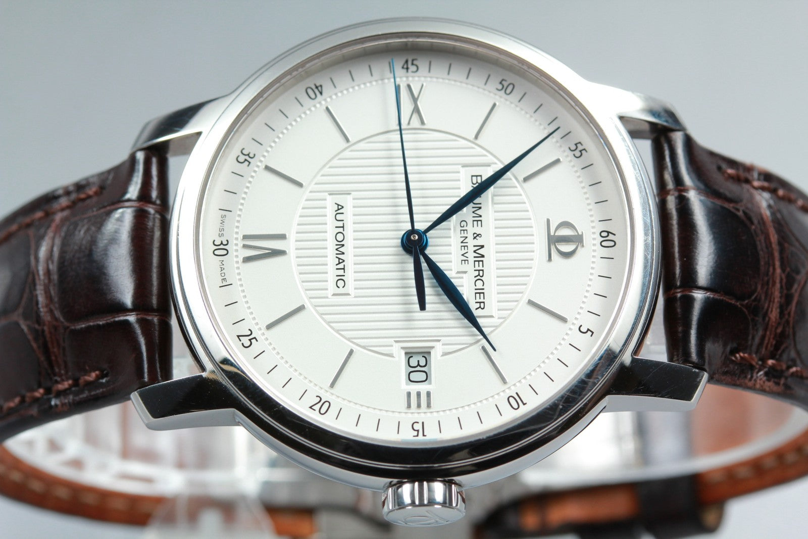 Baume & Mercier Classima 65615 White Automatic Date Men’s Watch 39mm JAPAN Box