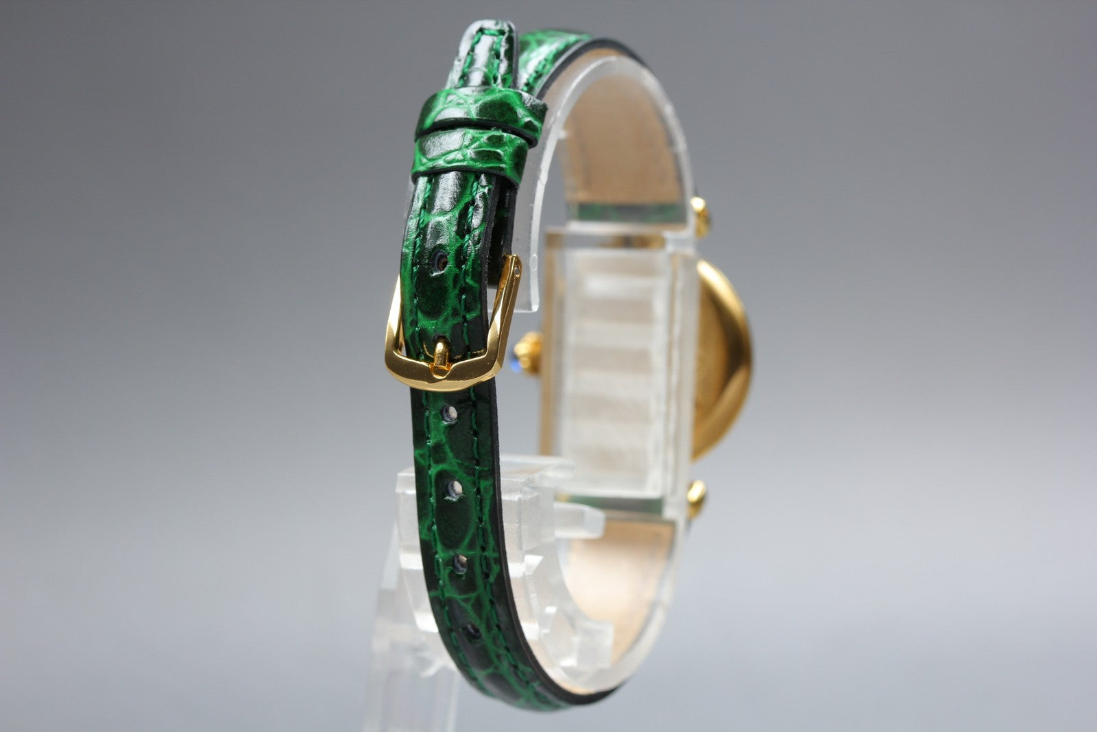 Cartier Must Colisee Vermeil 590002 Green Gold Women's Qz Watch Vintage [Pouch]