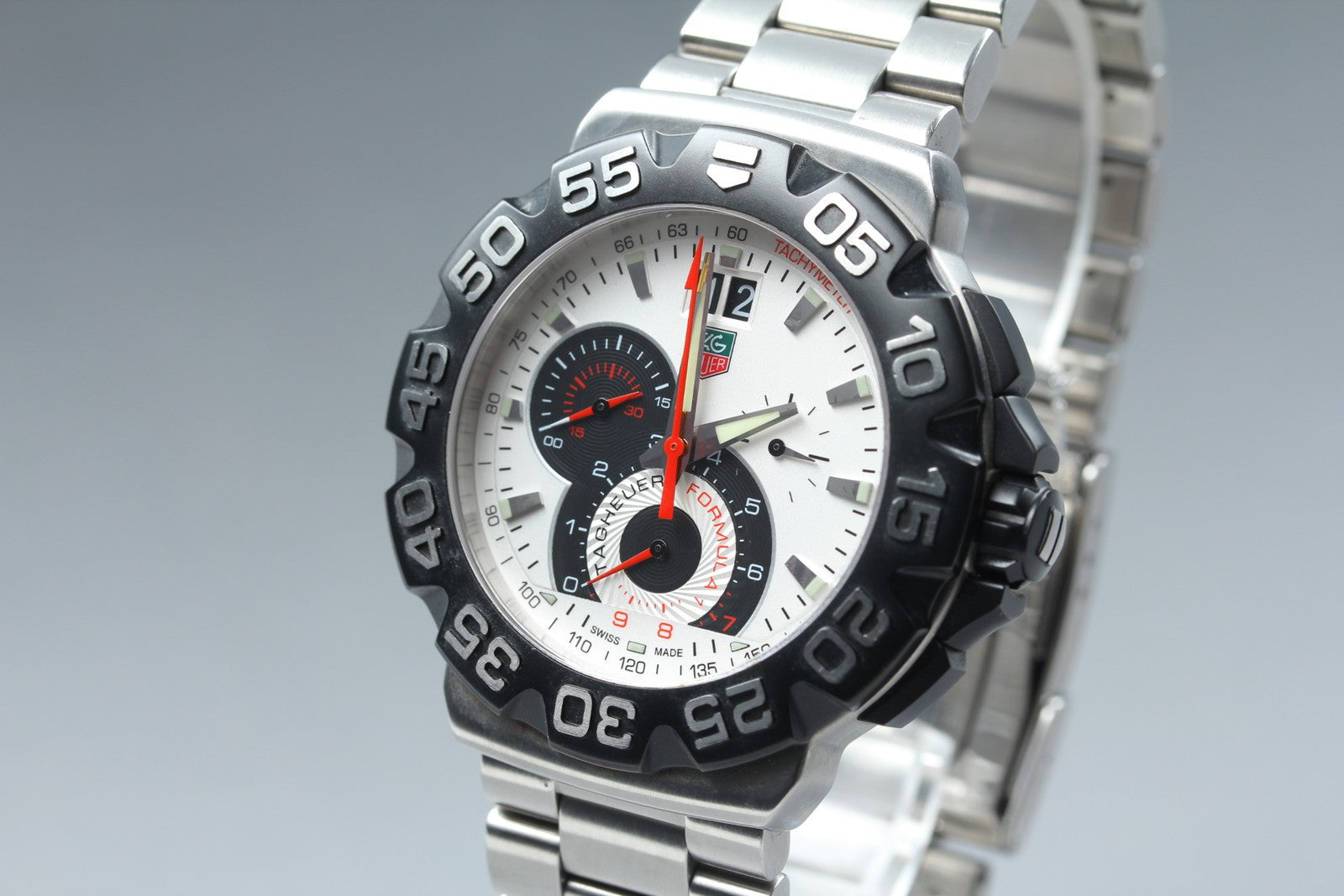 TAG Heuer Formula 1 CAH1011 Quartz Chronograph White Dial Men's Watch 44mm JP