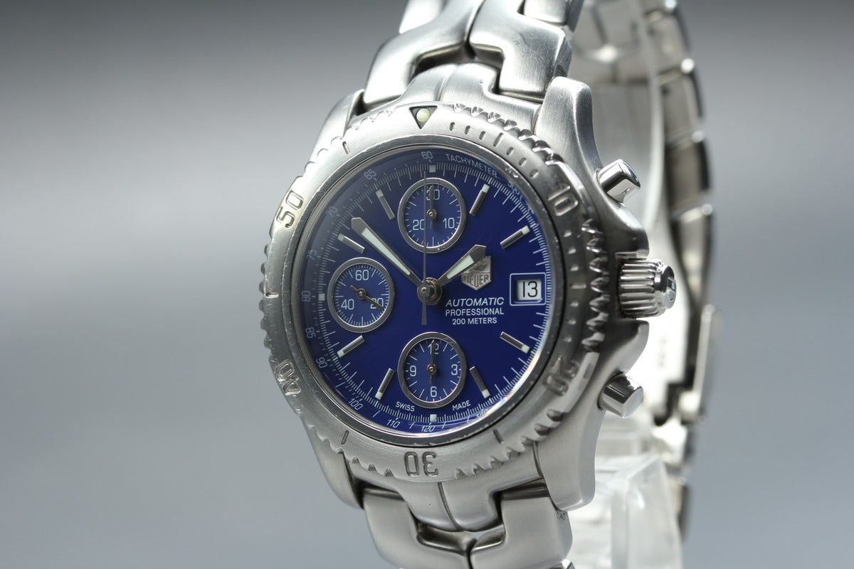 Tag Heuer Link Chronograph CT2110 Blue Dial Date 41mm Automatic Men's Watch Box
