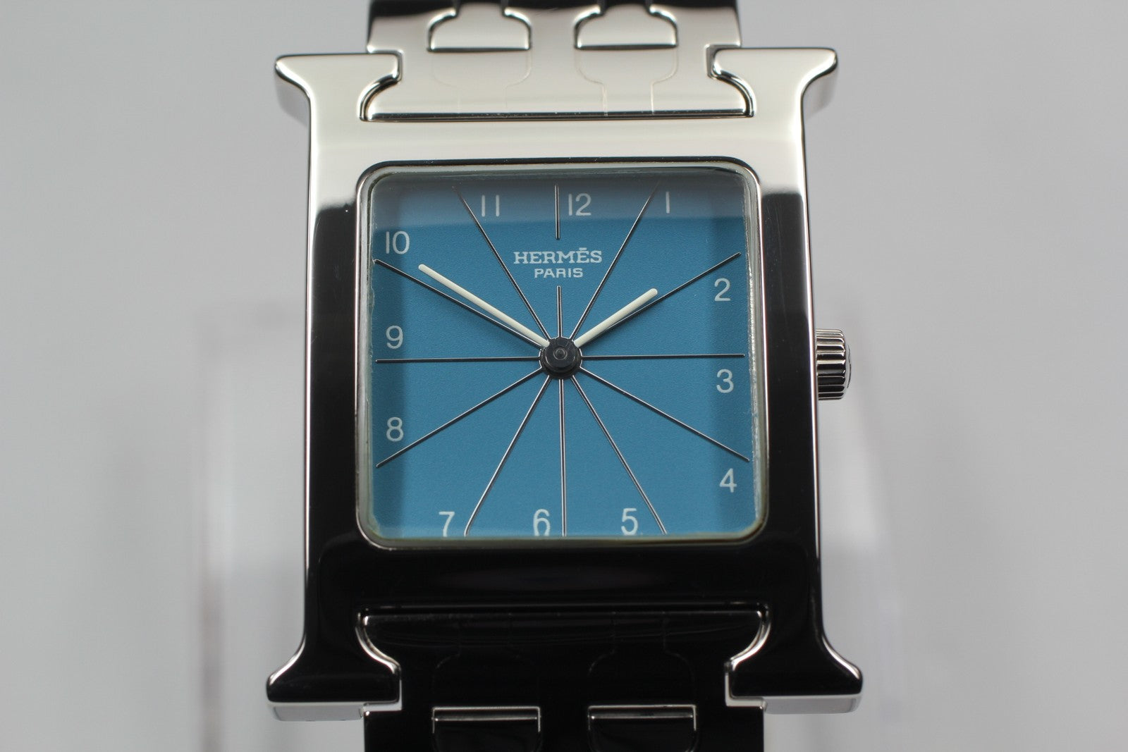 HERMES H Watch HH1.510 Blue Dial Quartz Unisex Watch 26mm JP Box From JAPAN