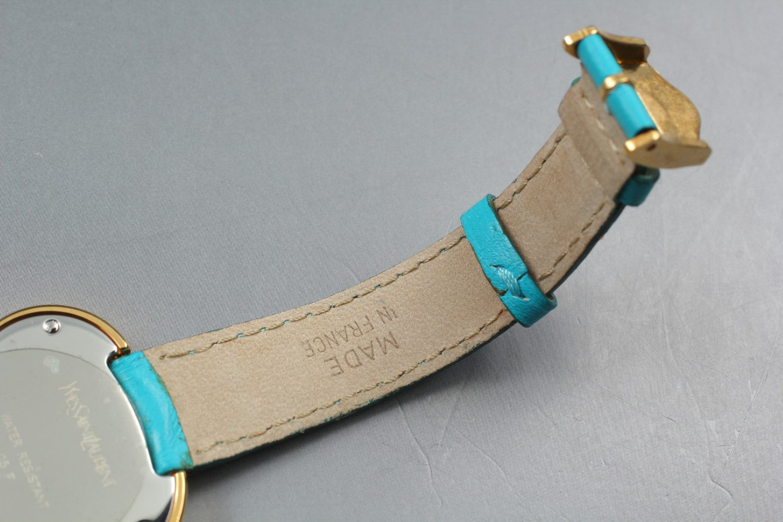 [Exc+5 Box] Yves Saint Laurent Heart Gold Turquoise 30mm Women's Watch Quartz