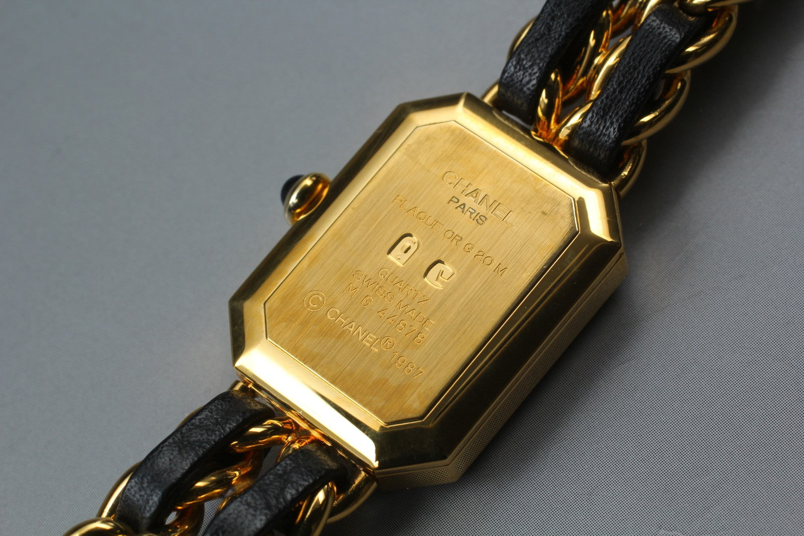 [Exc+5 Box] CHANEL Premiere L Size Black Dial 20mm Gold Quartz Women’s Watch