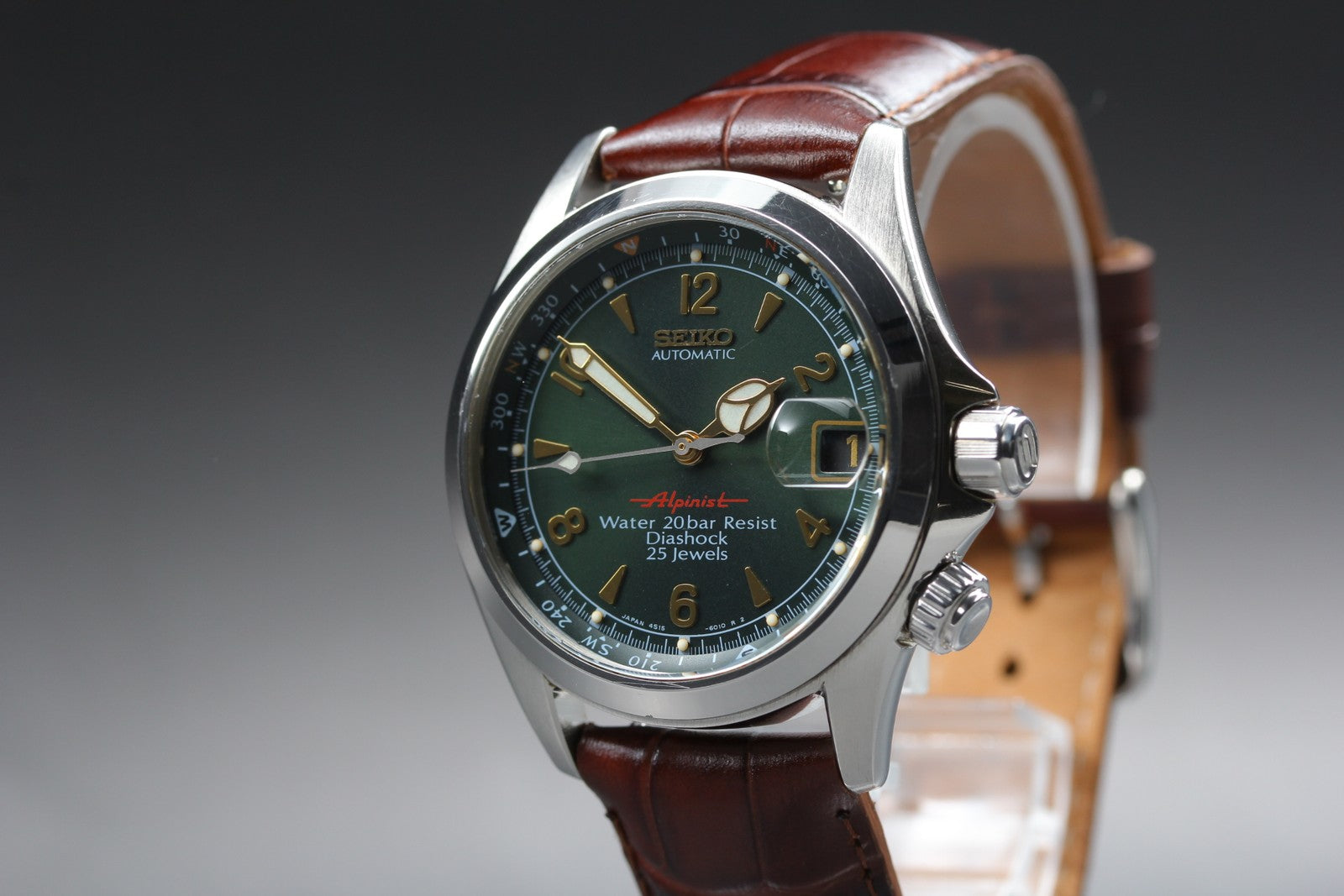 [Overhauled] SEIKO Red Alpinist 4S15-6000 SCVF009 Green Automatic Men's Watch