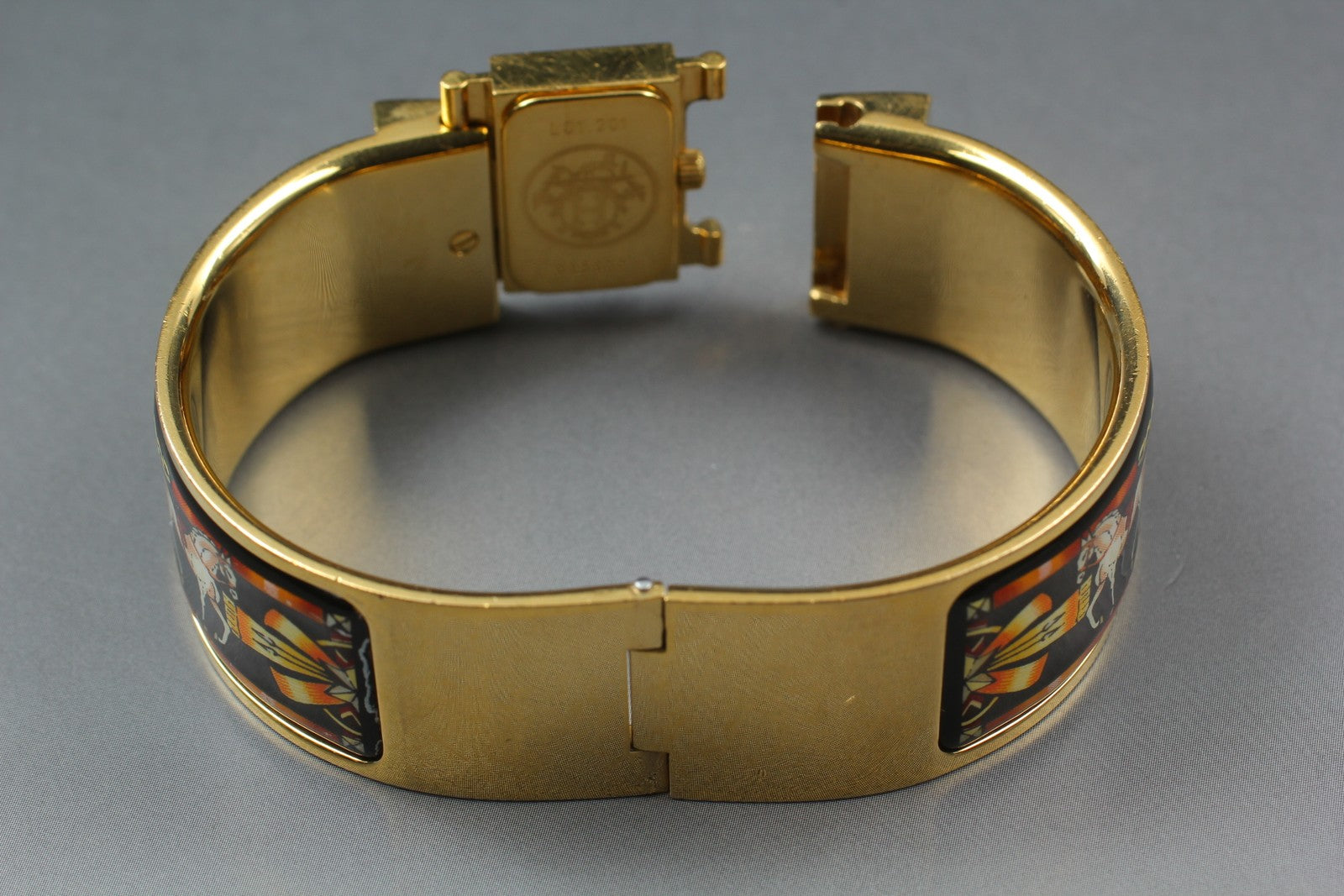 Vintage [Exc+5 Box] HERMES Loquet L01.201 Gold 19mm Womans Quartz Watch