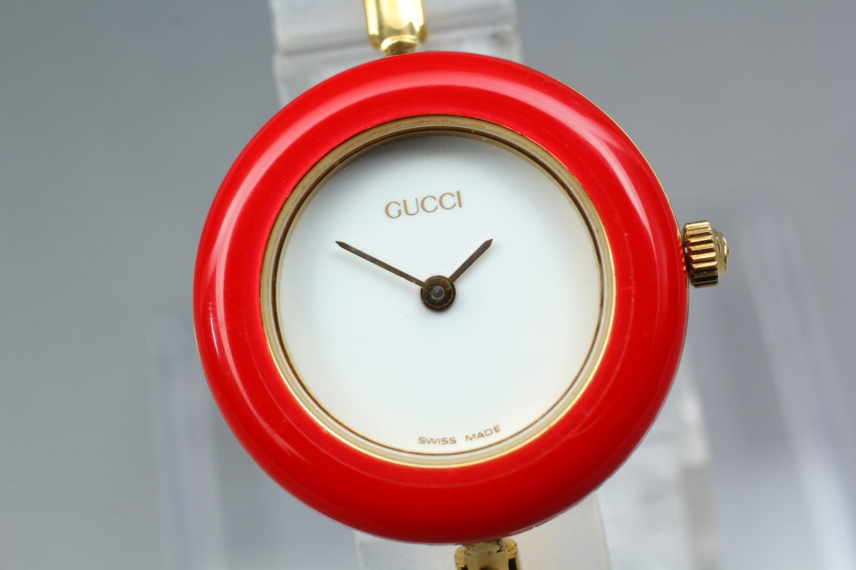New Batt Gucci Change Bezel 11/12.2 12Color Women's White Quartz Watch JAPAN