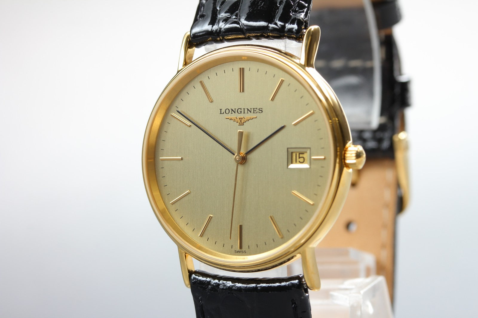 [Near MINT-] LONGINES Grand Classic L4.720.2 Gold Black 32mm Quartz Men's Watch