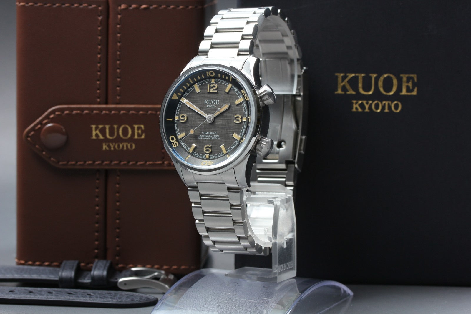 KUOE KYOTO SOMBRERO 90-011 38mm Linen Dial Automatic Men's Watch JAPAN [Box]