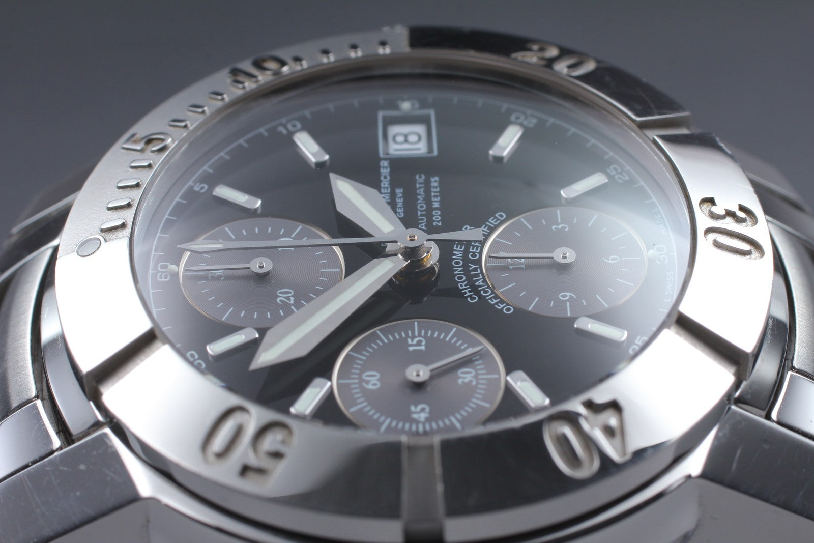 [Exc+5]Box BAUME＆MERCIER Capeland 65352 Black Automatic Men's Watch 40mm JAPAN